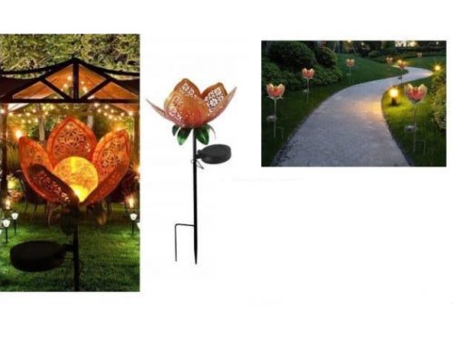 Lampa ogród kwiatek metal 80 cm