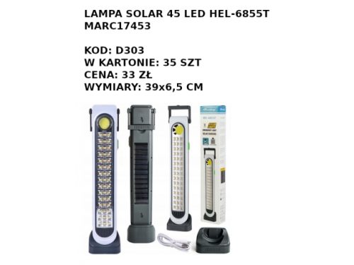 Lampa solarna 45 LED HEL-6855T